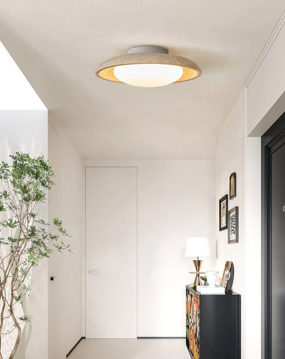Lunara Yellow Travertine Ceiling Light - Simprolos