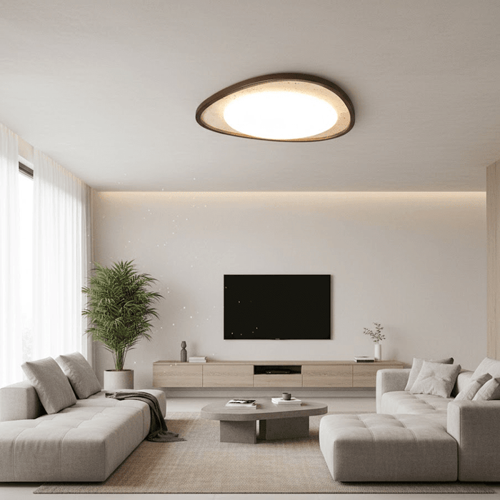 Lunaro Moonstone Travertine Ceiling Light - Simprolos