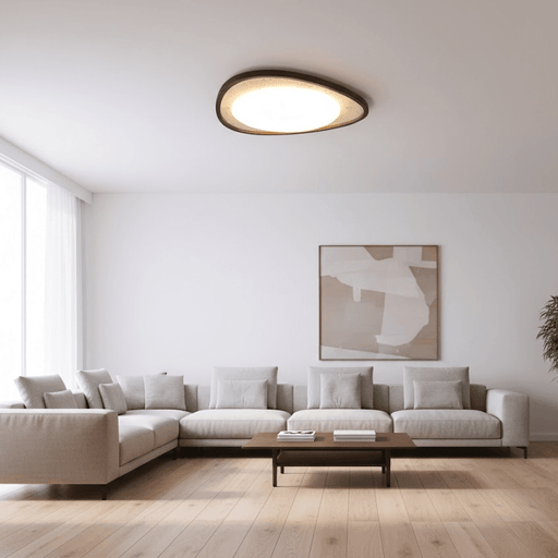 Lunaro Moonstone Travertine Ceiling Light - Simprolos