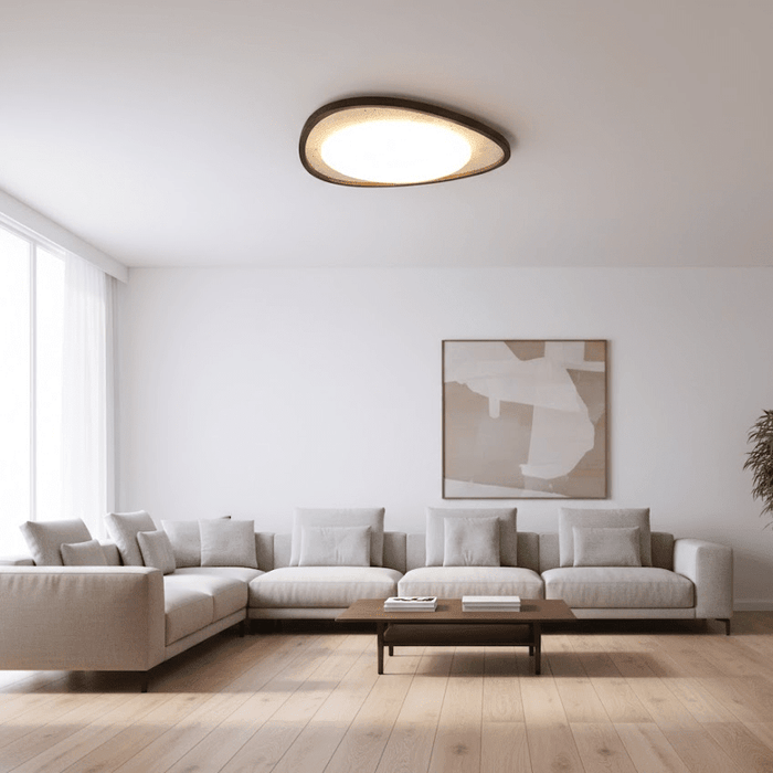 Lunaro Moonstone Travertine Ceiling Light - Simprolos