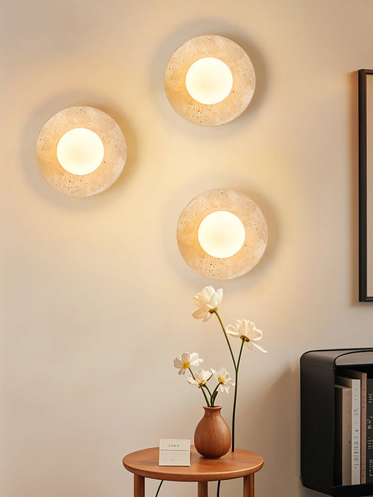Lunaro Travertine Sconce - Simprolos