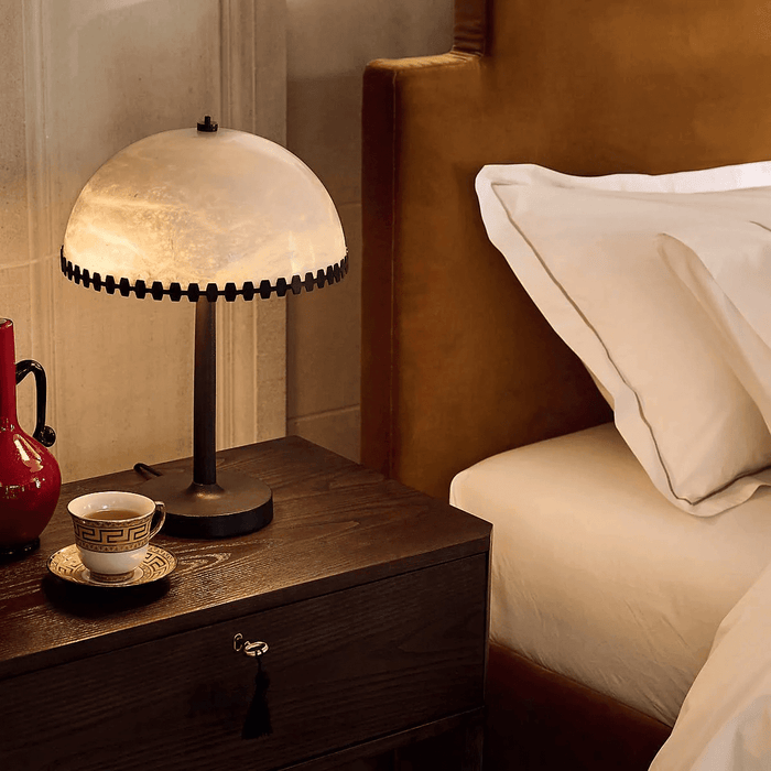 Lunarra Dome Alabaster Table Lamp - Simprolos