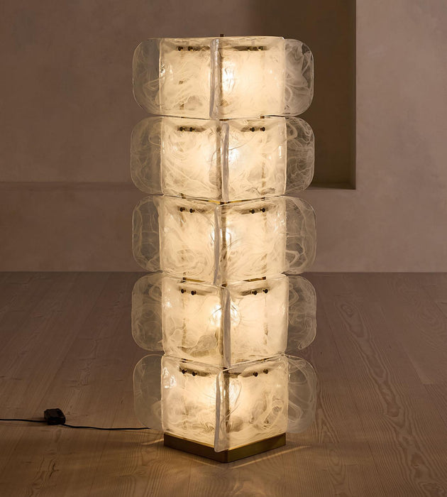 Lush Glass Tower Floor Lamp - Simprolos