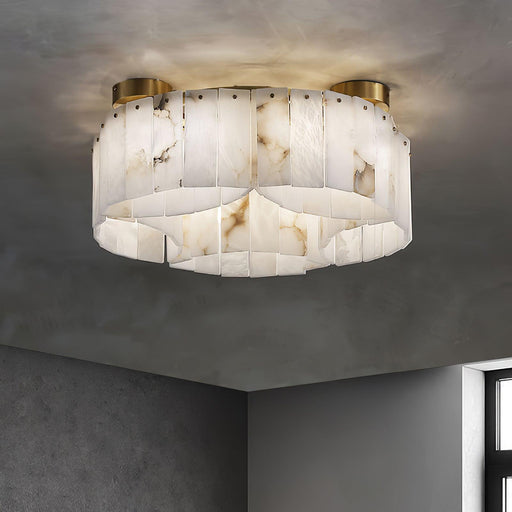 Luxe Alabaster Brass Ceiling Lamp - Simprolos