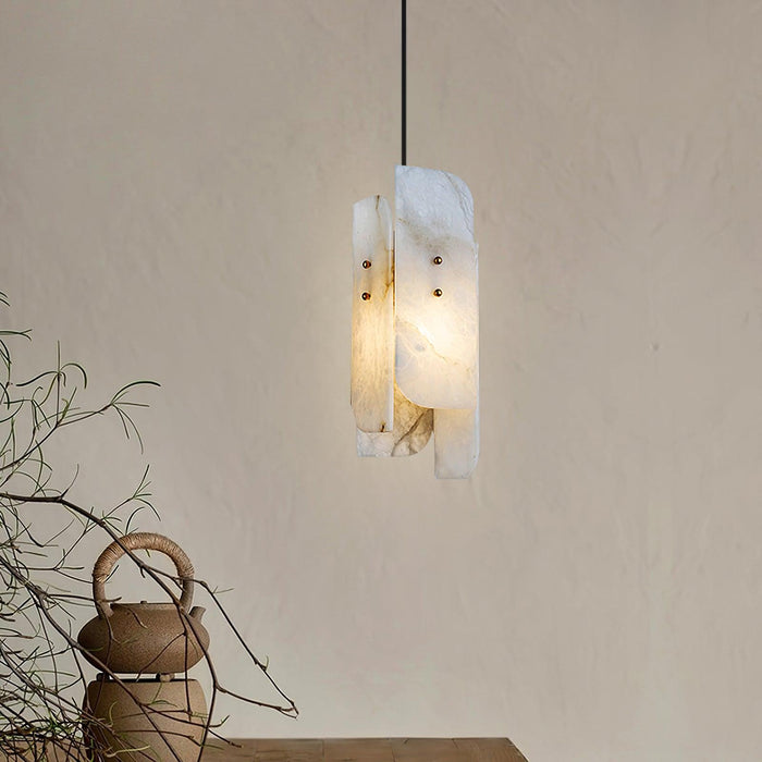 Megalith Mini Alabaster Pendant Light - Simprolos