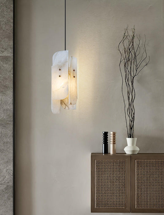 Megalith Mini Alabaster Pendant Light - Simprolos