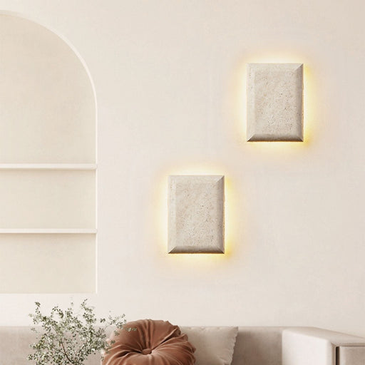 Mesa Glow Travertine Sconce - Simprolos