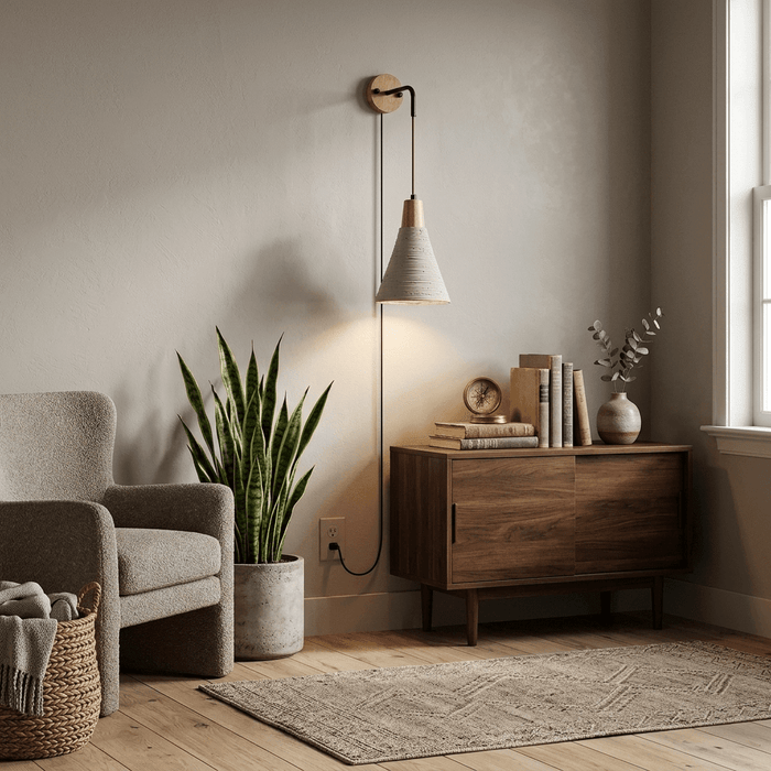 Microcement Plug - in Wall Lamp - Simprolos