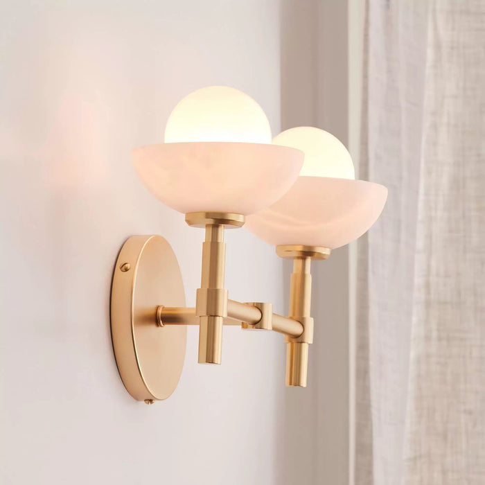 Milo Alabaster Double Wall Light - Simprolos