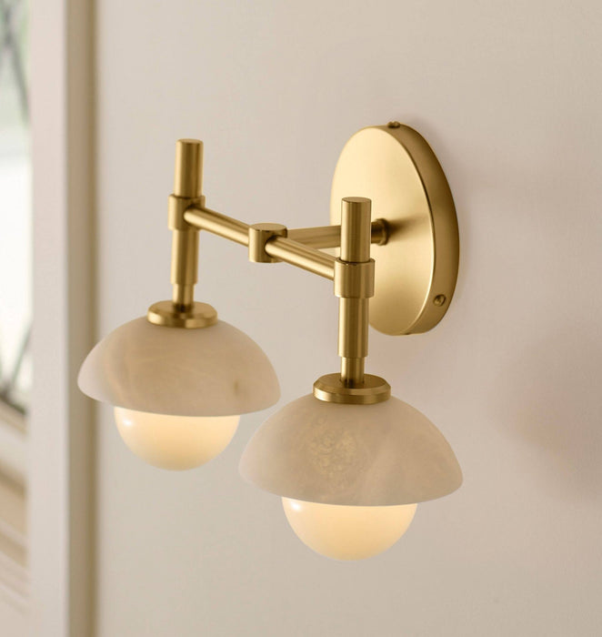 Milo Alabaster Double Wall Light - Simprolos