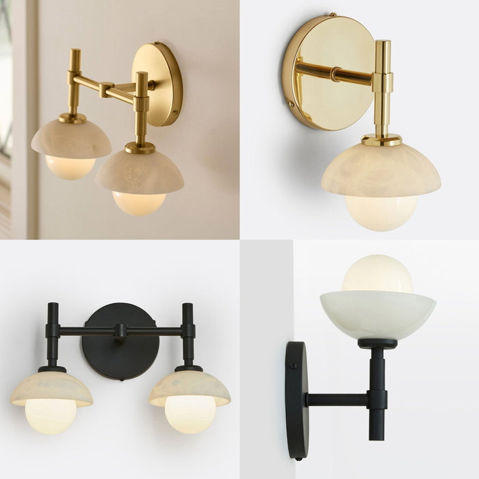 Milo Alabaster Double Wall Light - Simprolos