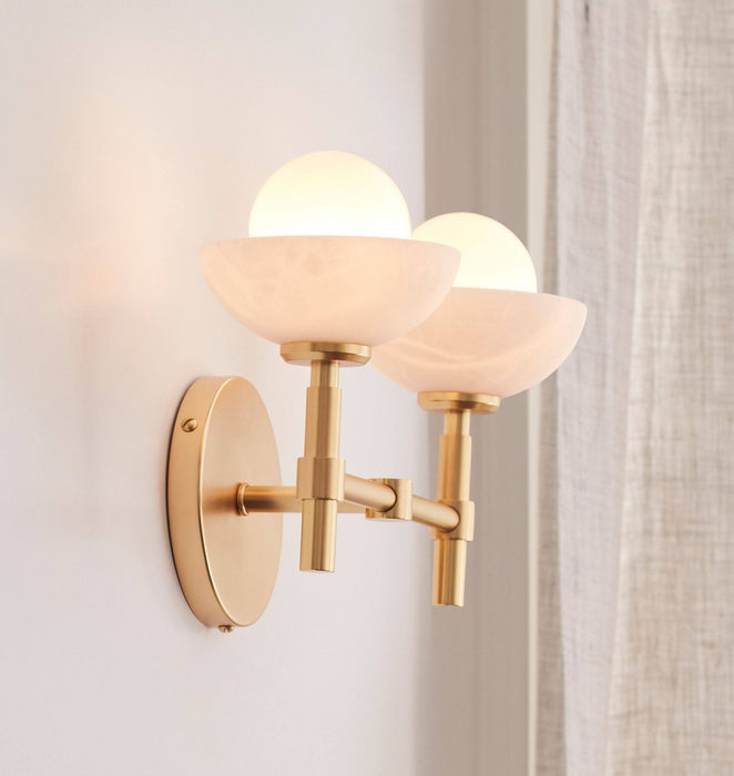 Milo Alabaster Double Wall Light - Simprolos