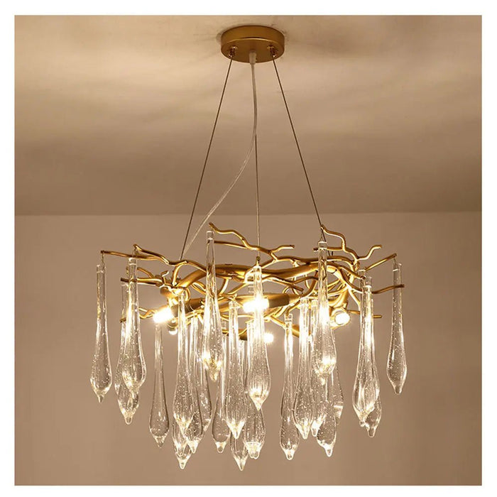 Modern Glass Teardrop Tiered Chandelier - Simprolos