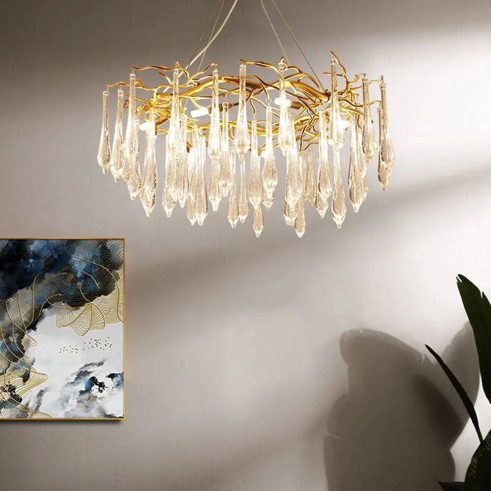 Modern Glass Teardrop Tiered Chandelier - Simprolos