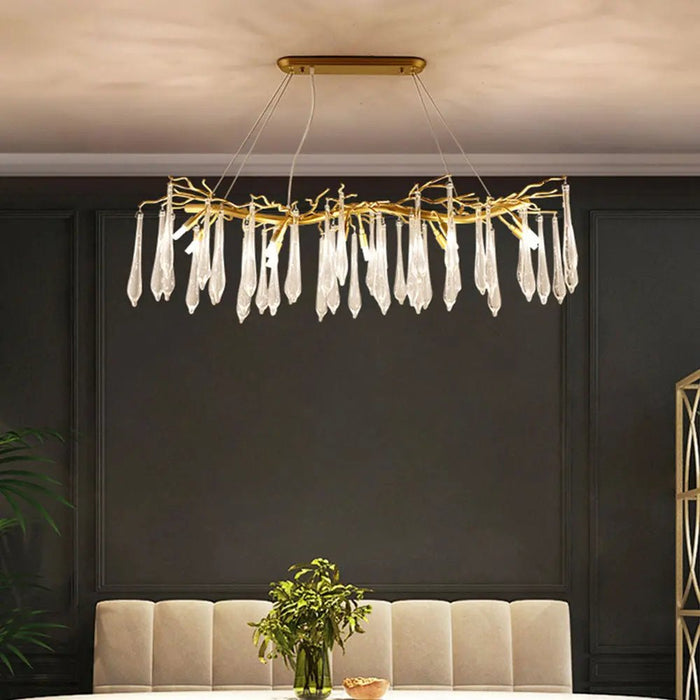 Modern Glass Teardrop Tiered Chandelier - Simprolos