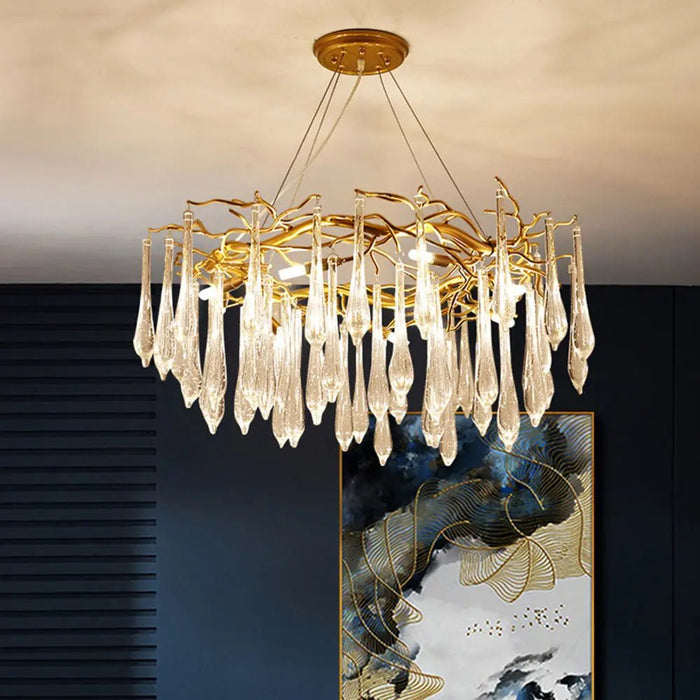 Modern Glass Teardrop Tiered Chandelier - Simprolos