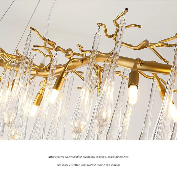 Modern Glass Teardrop Tiered Chandelier - Simprolos