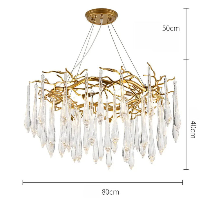 Modern Glass Teardrop Tiered Chandelier - Simprolos