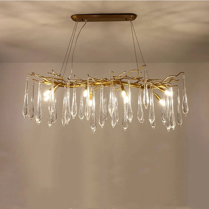 Modern Glass Teardrop Tiered Chandelier - Simprolos