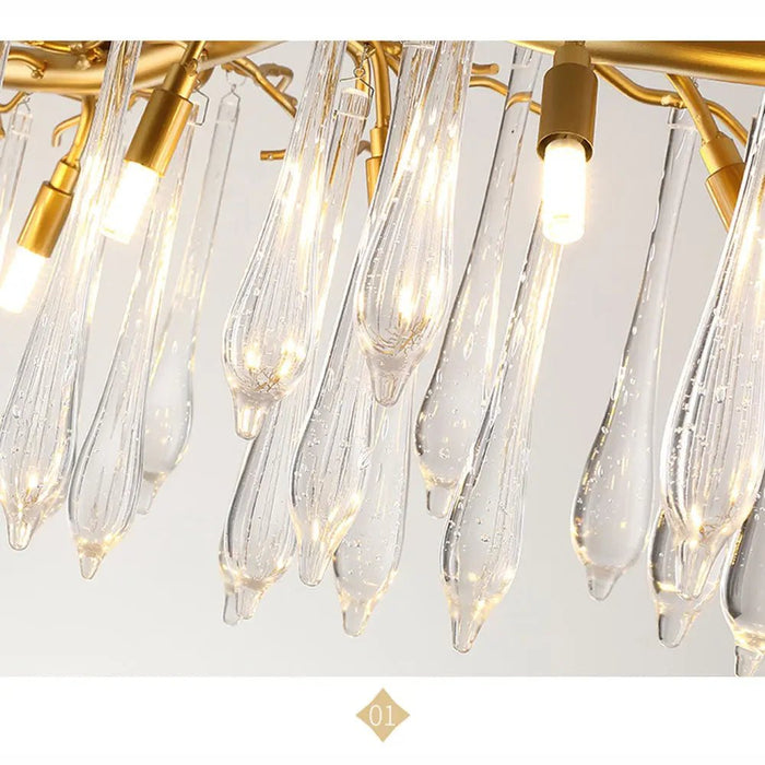 Modern Glass Teardrop Tiered Chandelier - Simprolos