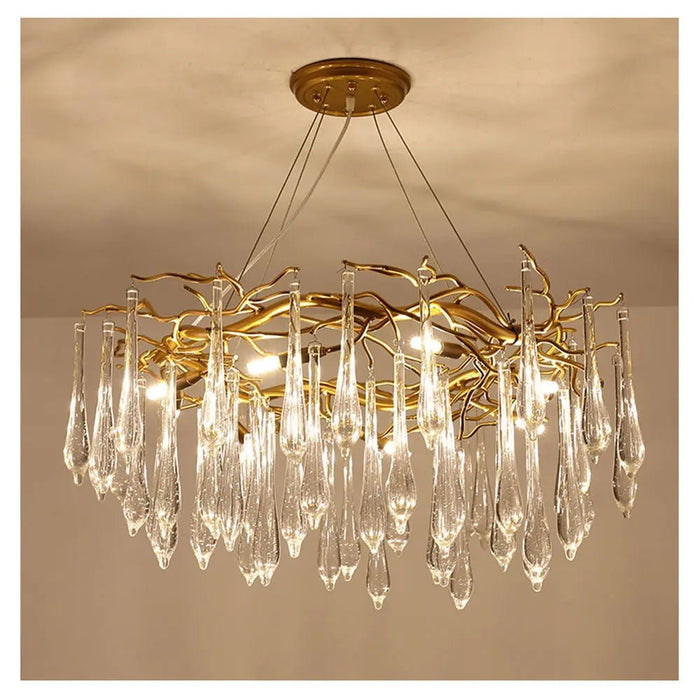 Modern Glass Teardrop Tiered Chandelier - Simprolos