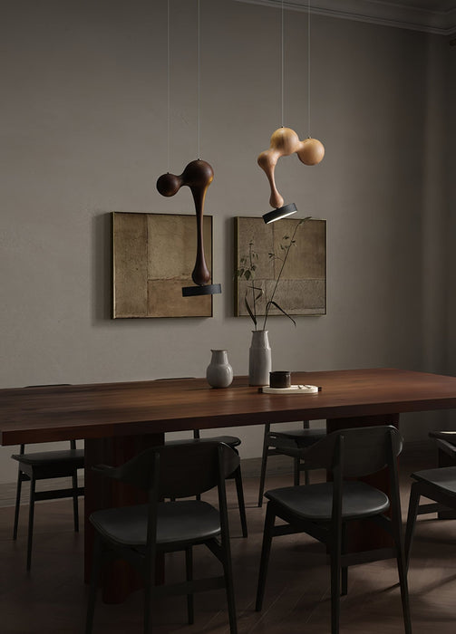 Molecule Wooden Pendant Light - Simprolos