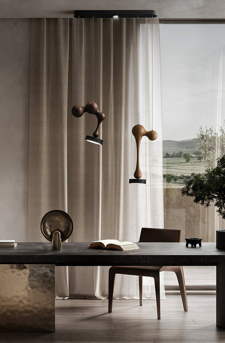 Molecule Wooden Pendant Light - Simprolos