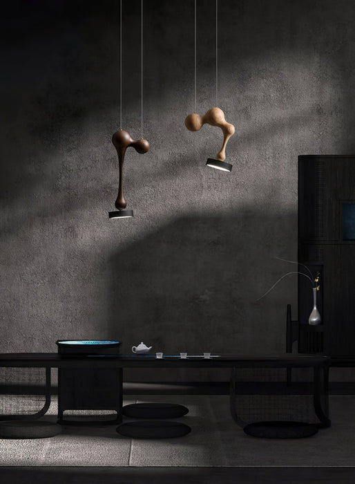 Molecule Wooden Pendant Light - Simprolos