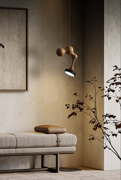 Molecule Wooden Pendant Light - Simprolos