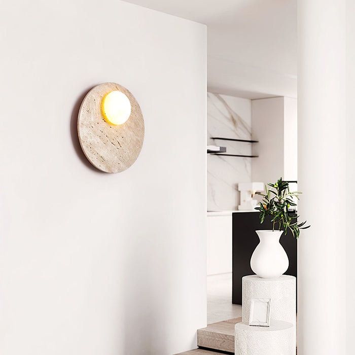 Moonwake Travertine Sconce - Simprolos