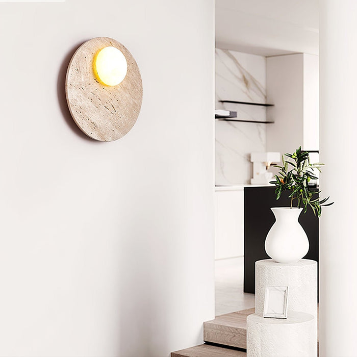 Moonwake Travertine Sconce - Simprolos