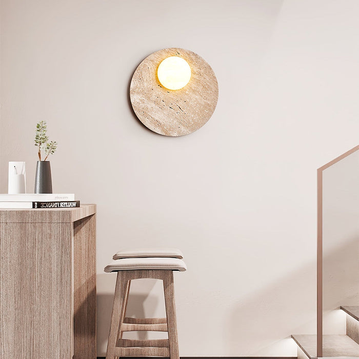 Moonwake Travertine Sconce - Simprolos