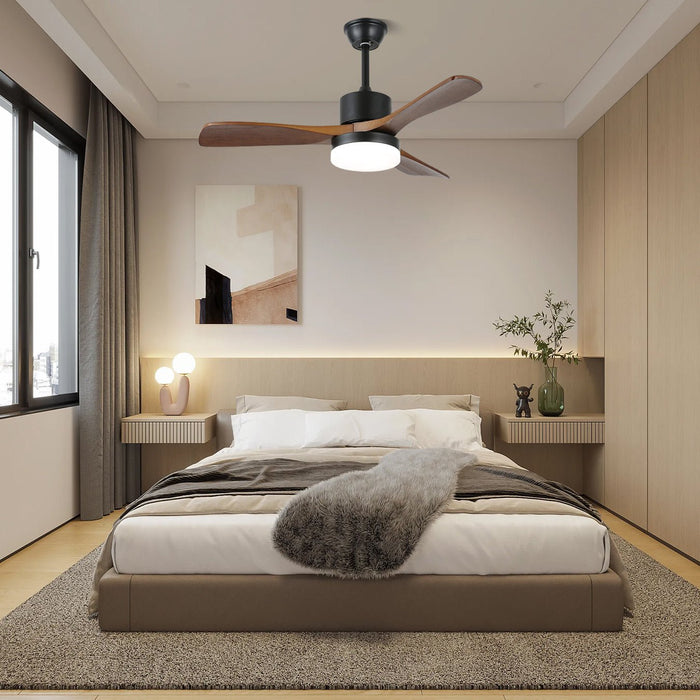 Morty Adams Wooden 48"/52" Ceiling Fan Light - Simprolos