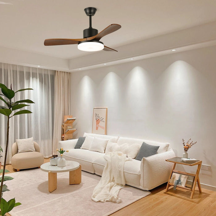 Morty Adams Wooden 48"/52" Ceiling Fan Light - Simprolos