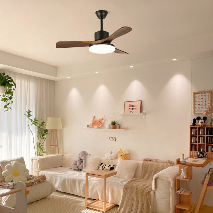 Morty Adams Wooden 48"/52" Ceiling Fan Light - Simprolos