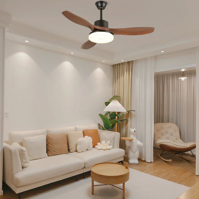 Morty Adams Wooden 48"/52" Ceiling Fan Light - Simprolos