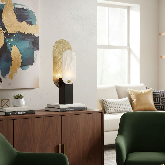 Mosaic Elegance Alabaster Table Lamp - Simprolos