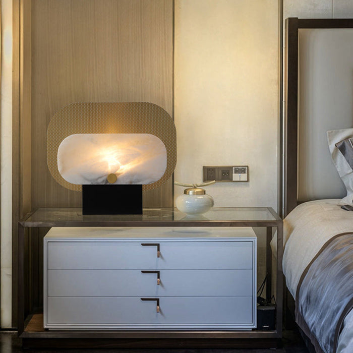 Mosaic Elegance Alabaster Table Lamp - Simprolos