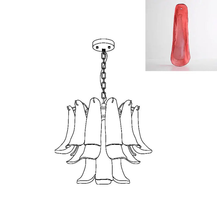 Murano Glass Leaf Chandelier - Simprolos