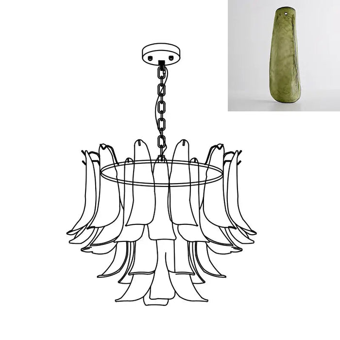 Murano Glass Leaf Chandelier - Simprolos