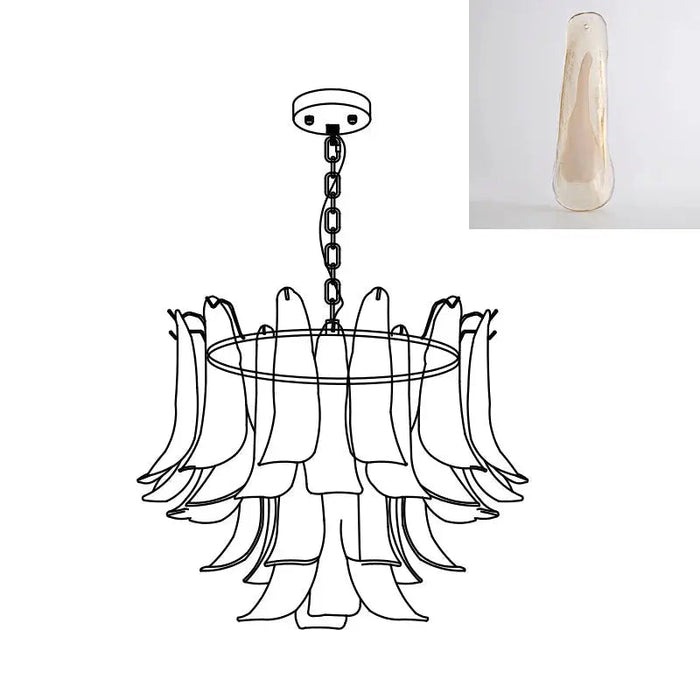 Murano Glass Leaf Chandelier - Simprolos