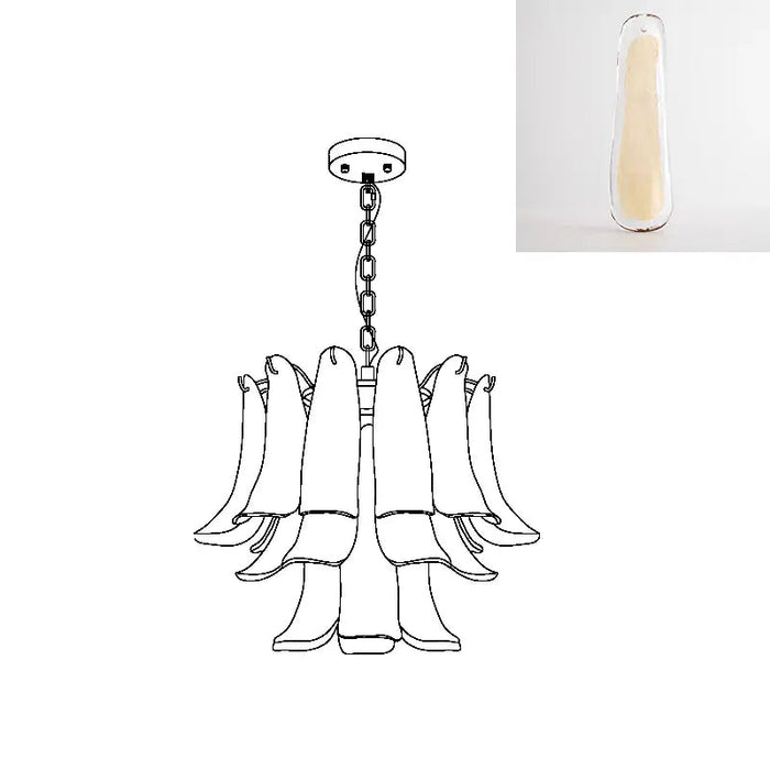 Murano Glass Leaf Chandelier - Simprolos