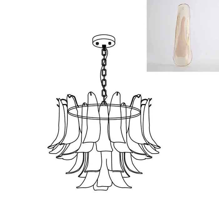 Murano Glass Leaf Chandelier - Simprolos