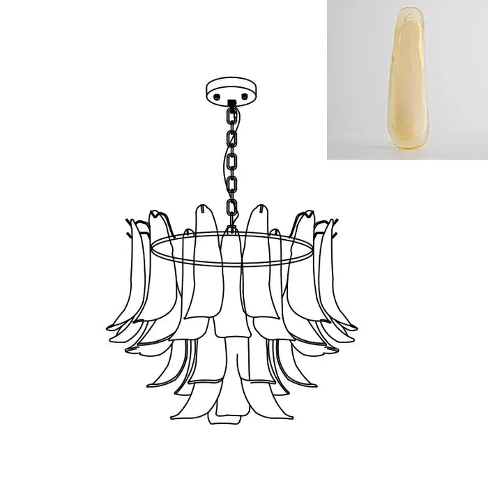 Murano Glass Leaf Chandelier - Simprolos