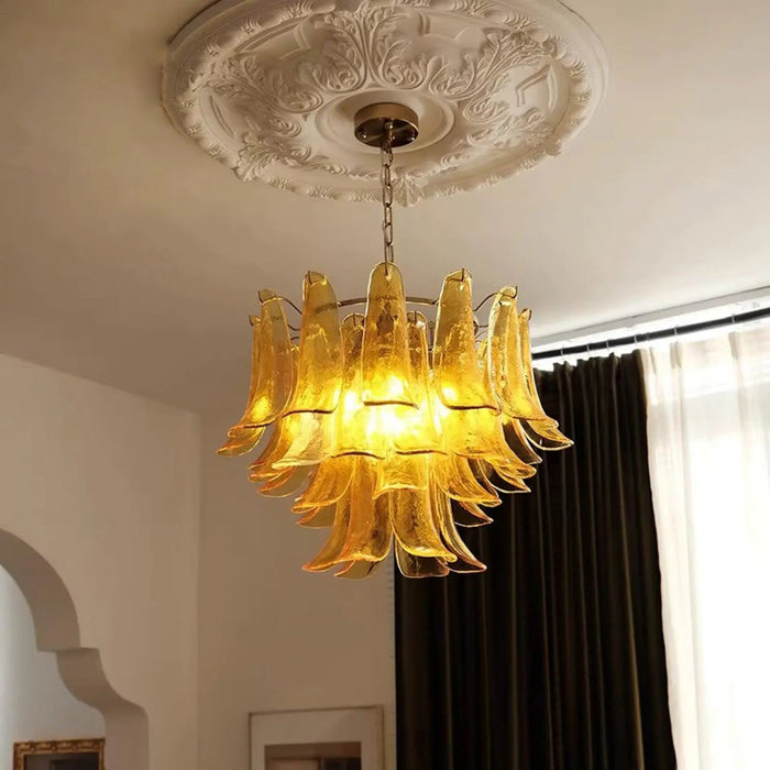 Murano Glass Leaf Chandelier - Simprolos