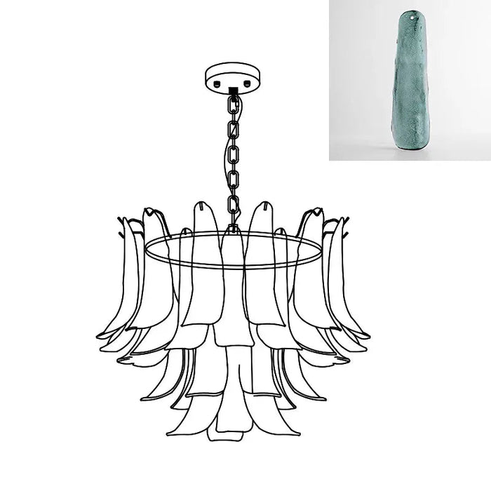Murano Glass Leaf Chandelier - Simprolos