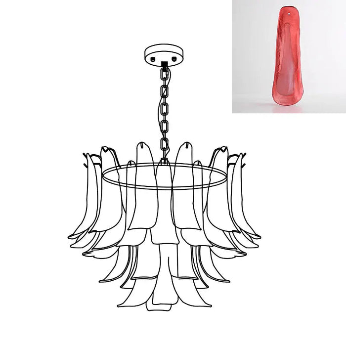 Murano Glass Leaf Chandelier - Simprolos