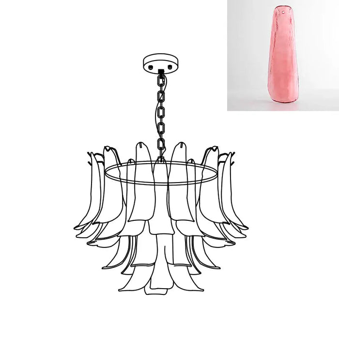 Murano Glass Leaf Chandelier - Simprolos