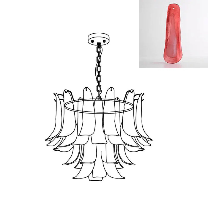 Murano Glass Leaf Chandelier - Simprolos
