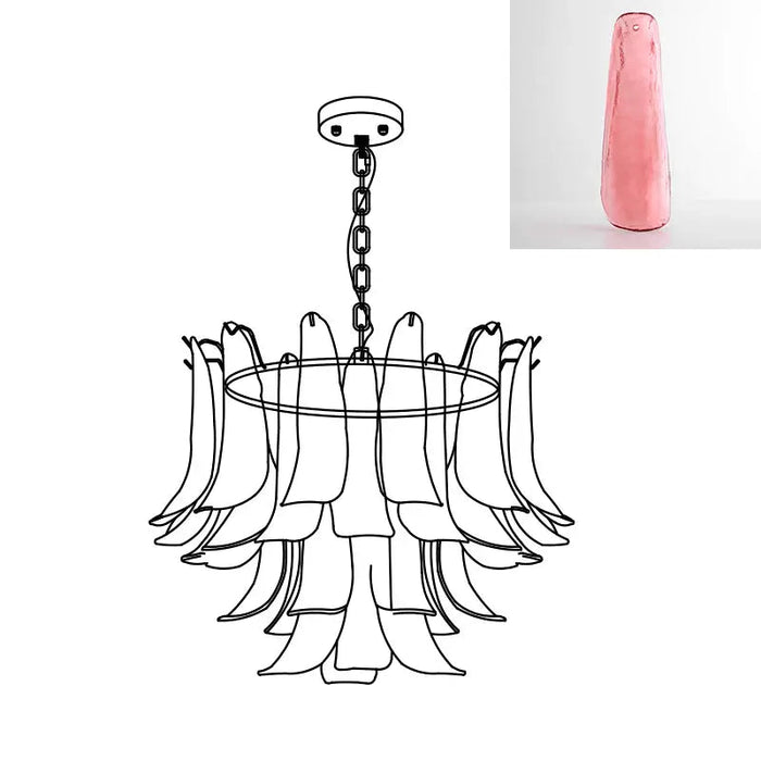 Murano Glass Leaf Chandelier - Simprolos